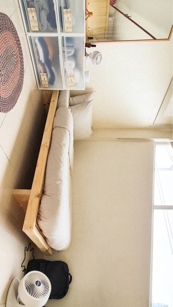 Tatami bed frame with mattress (Single bed), Furniture & Home Living