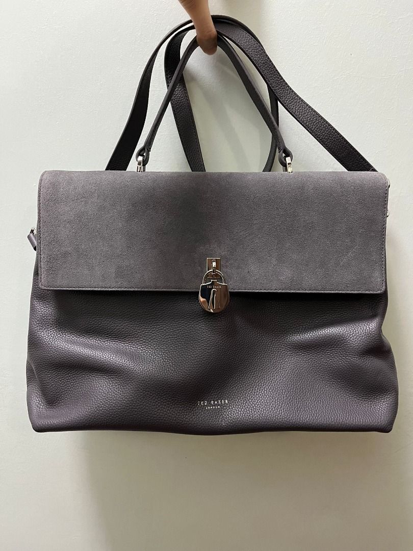 TED BAKER Charcoal Madyy Padlock Large Tote Bag