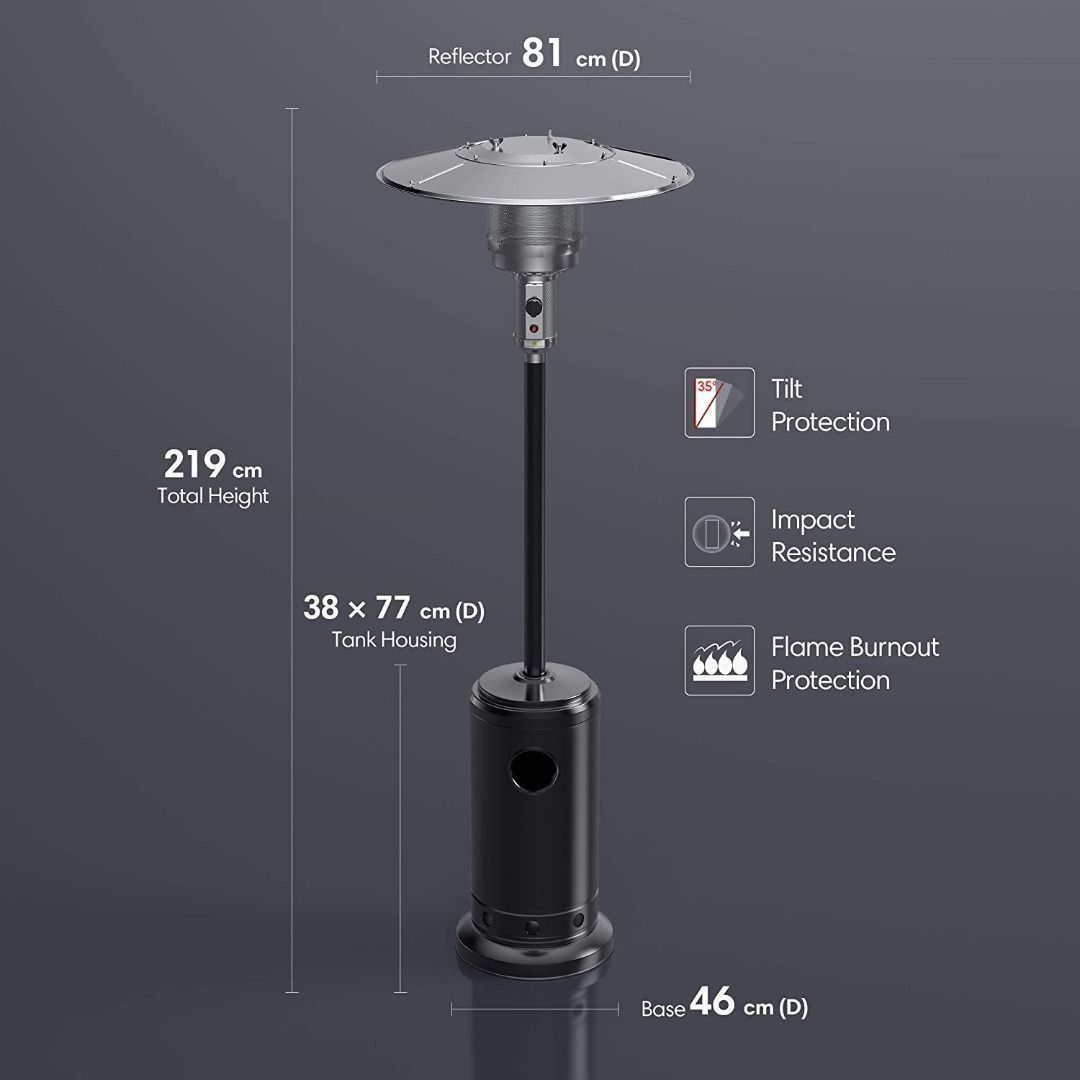 Terra Hiker Standing Heater with Wheels 16 kW (55,000 BTUs) Professional  Dryer Heater, for Restaurant, Heater Dryer Machine Bar, 15-Minute Assembly  (210 cm/82.6 in Height), TV u0026 Home Appliances, Air Conditioners u0026
