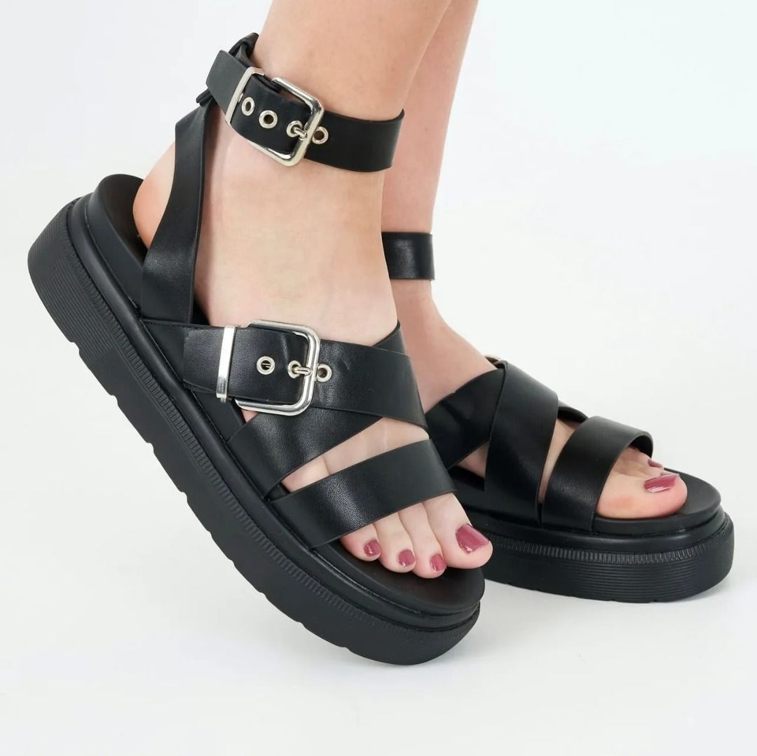 Topshop black sandals sales