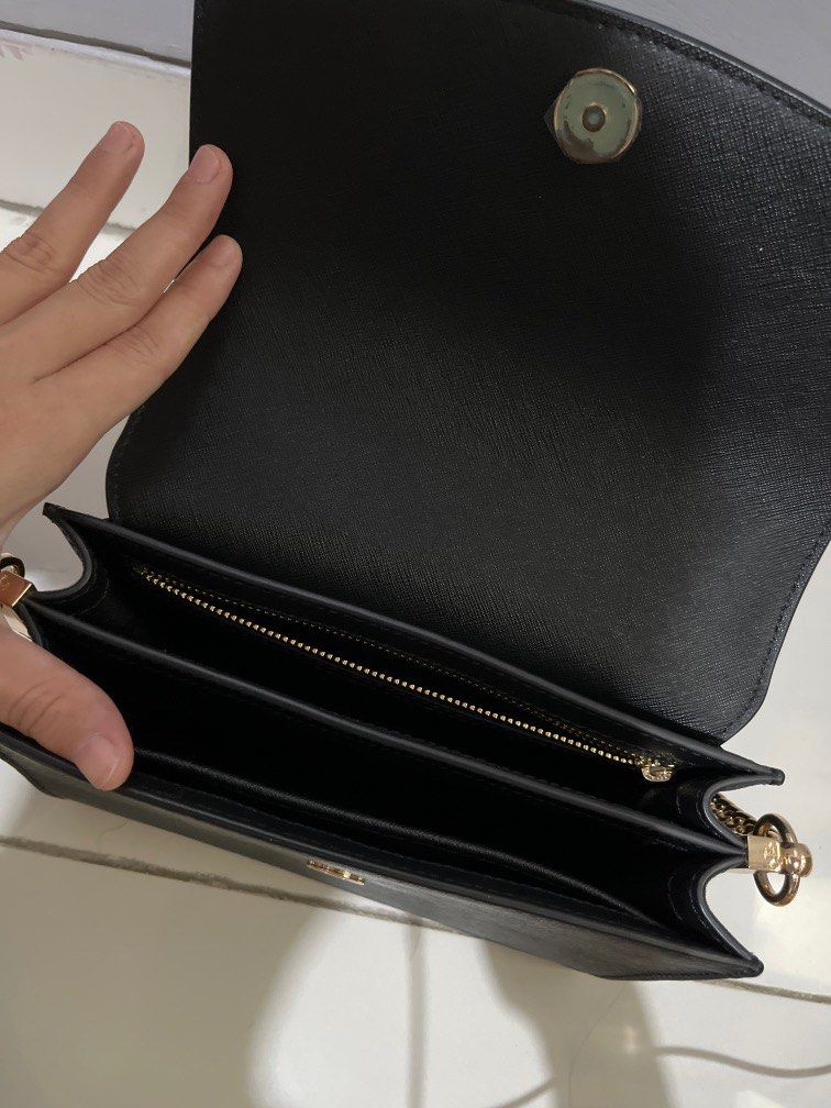 Tory Burch Emerson Envelope Adjustable Shoulder Bag Chain BLACK, Barang