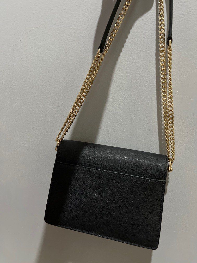 Tory Burch Emerson Envelope Adjustable Shoulder Bag Chain BLACK, Barang