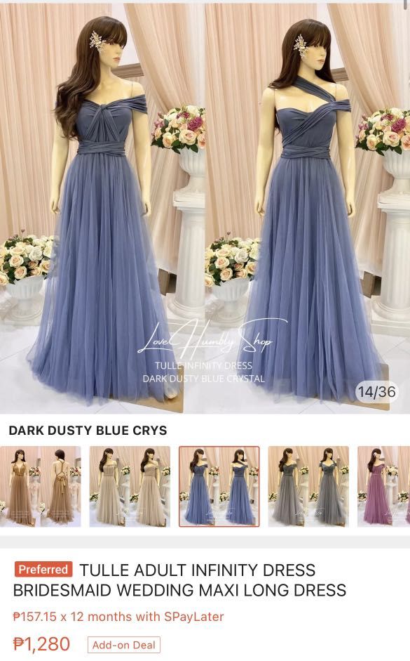 TULLE ADULT INFINITY DRESS BRIDESMAID WEDDING LONG DRESS FREESIZE