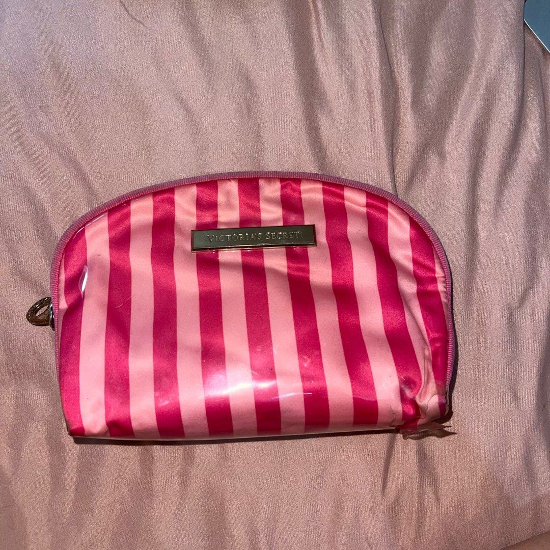 Victoria's Secret Makeup Bag Black Pink Stripes, Women's Fashion, Bags &  Wallets, Purses & Pouches on Carousell