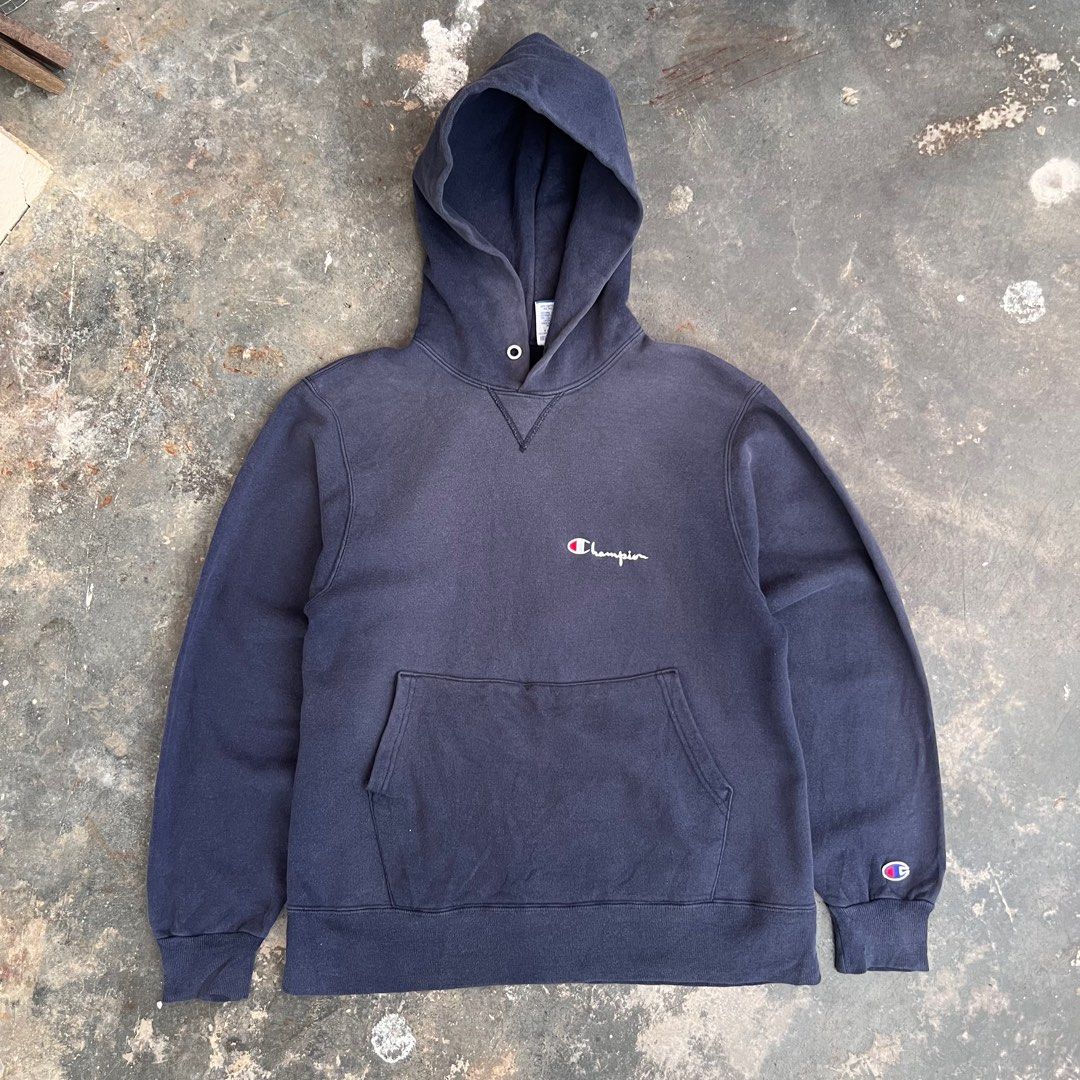 Vintage 90 s Champion Script Sunfaded Pullover Hoodie Men s Fashion Tops Sets Hoodies on Carousell