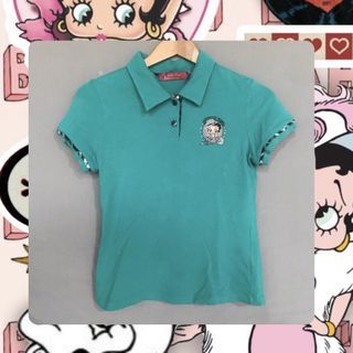 💋vintage Betty boop 貝蒂刺繡上衣 多巴胺配色