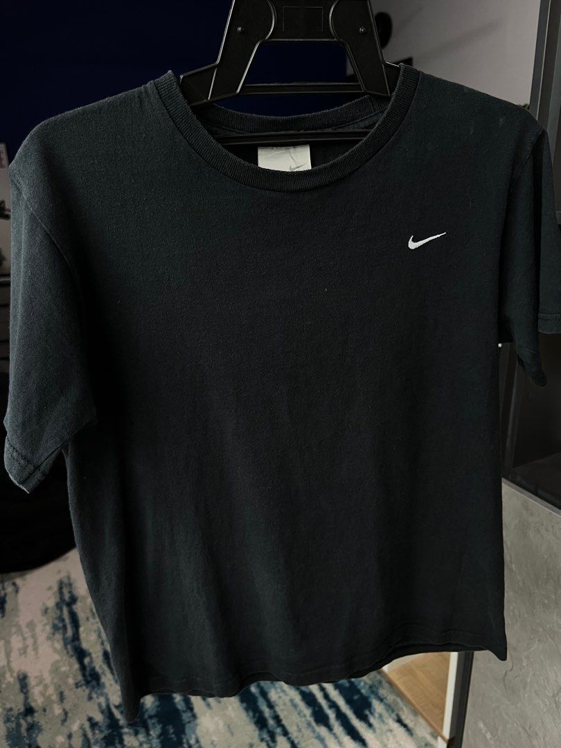 Nike black mini swoosh crop top new arrivals