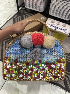 Weaved rattan woven handbag picnic basket