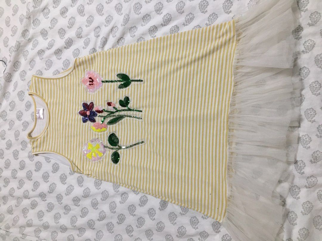 Yellow Dress for Kids (Category: Babies & Kids Fashion) located in Manila. Submitted by ampmd (Listing ID 1240351670, Image 1). Description: Use only once for a couple of hours during pandemic birthday, only used for pictorial. Little Miss from SM, size 10..