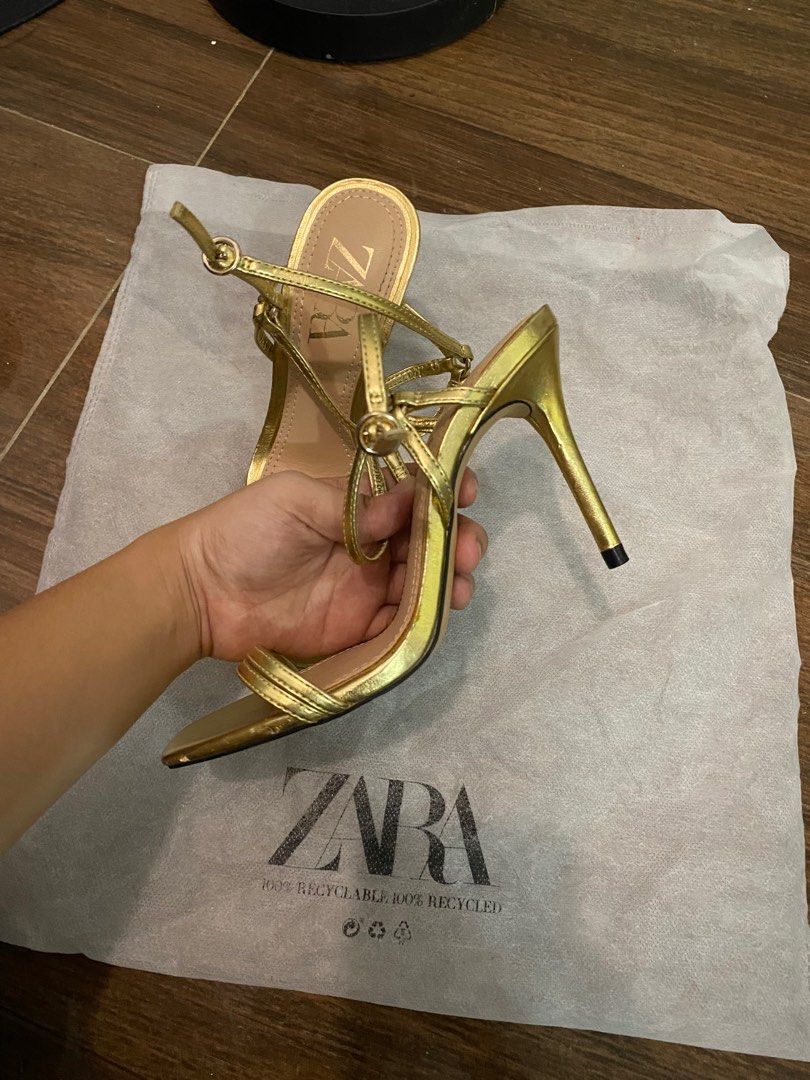 Gold strappy sales heels size 5