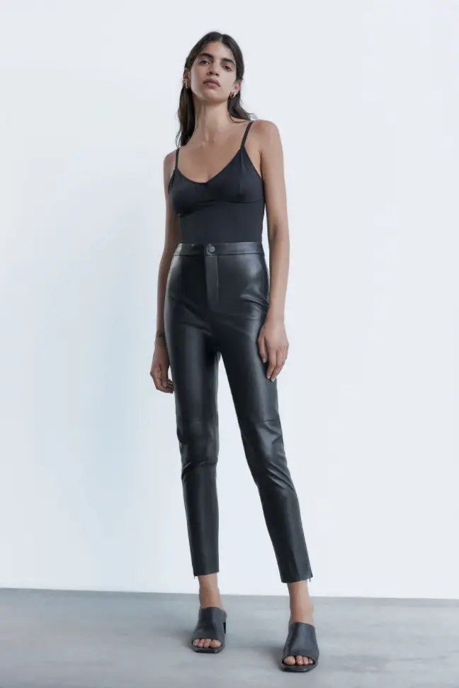 Zara Faux Leather Leggings, Women's Fashion, Bottoms, Other Bottoms on  Carousell