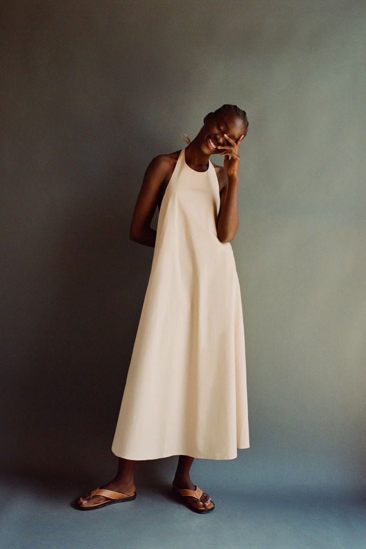 Zara sales dress beige