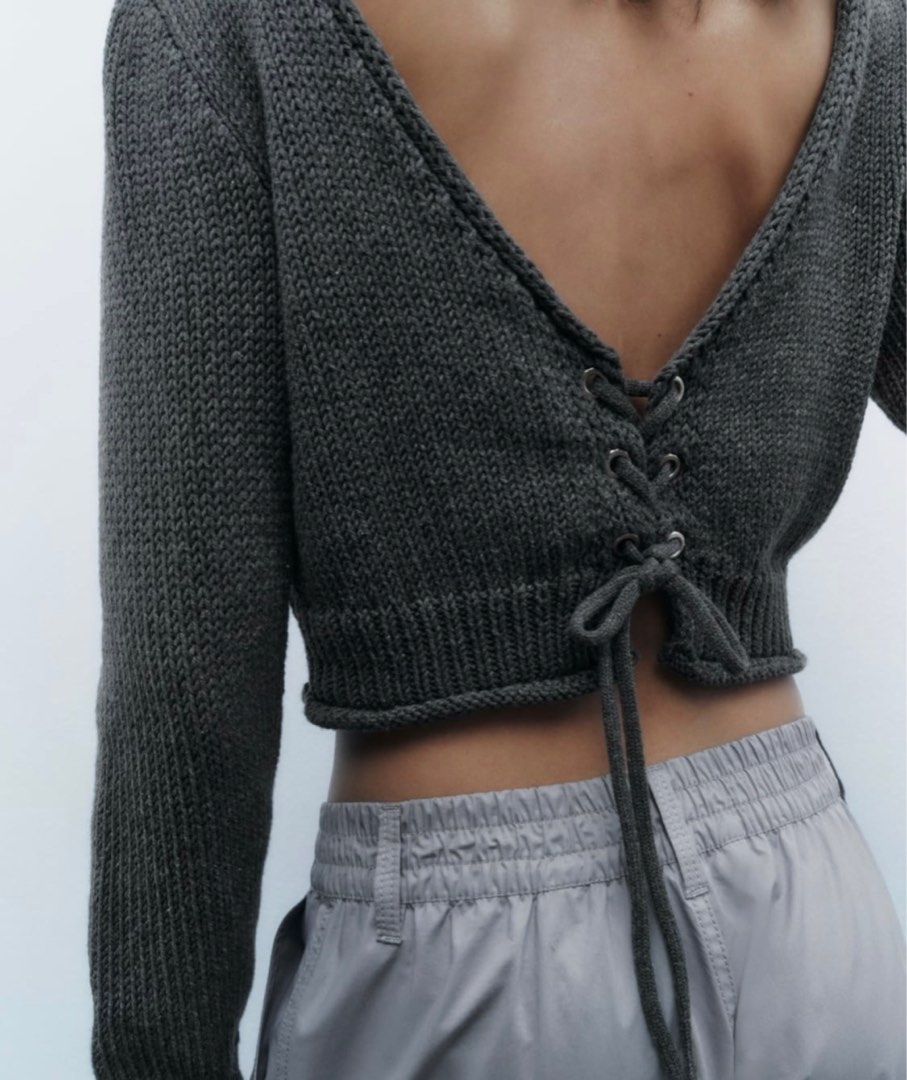 Open back clearance knit sweater