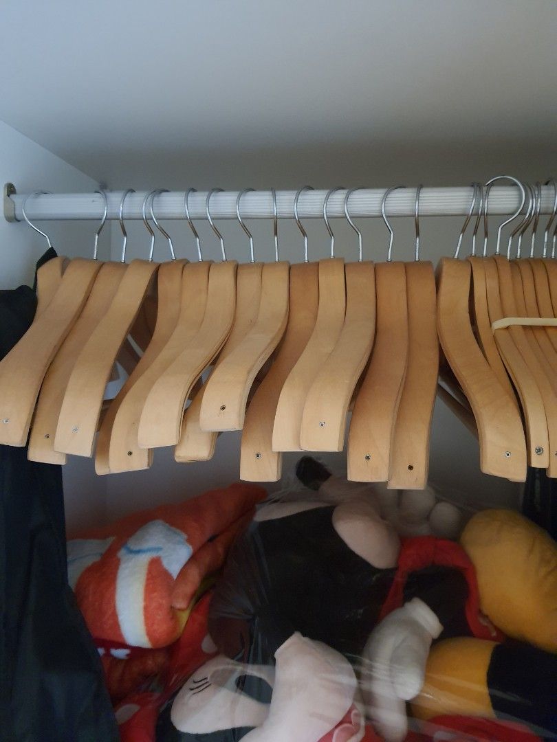 wooden hangers 1inch thick (Category: Hooks & Hangers) located in Quezon City. Submitted by jenserr (Listing ID 1240242595, Image 2). Description: Durable. High quality. Thick wooden hangers. Sold per bundle. P500/10pcs. SF c/o of buyer.
