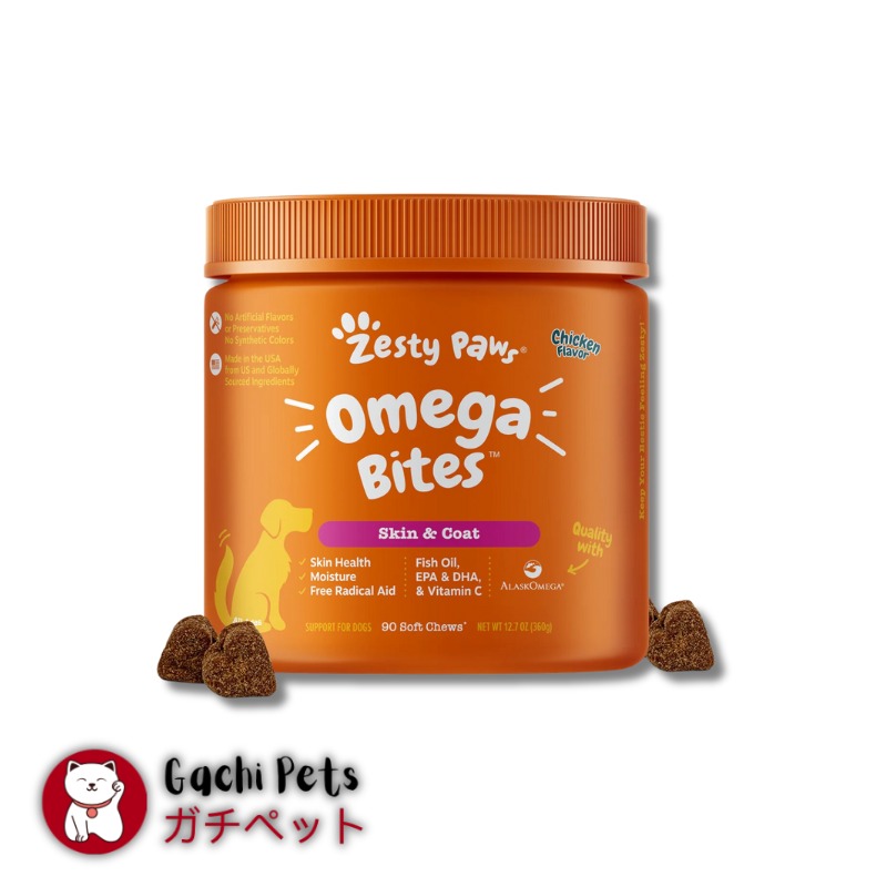 Zesty Paws Omega Bites Skin and Coat Dog Supplement for All Life Stages