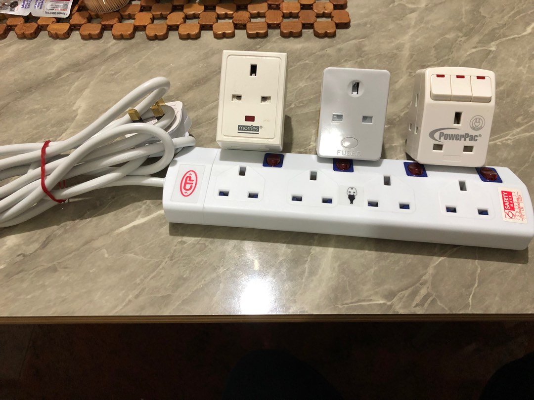 1 Powers Strip and 3 no’s of Multiplug Adapter, TV & Home Appliances