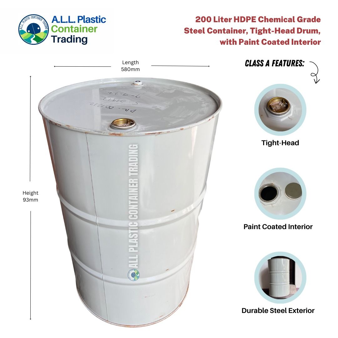 200 Liter Heavy Duty Steel Container Drum (Chemical Grade) Gasoline