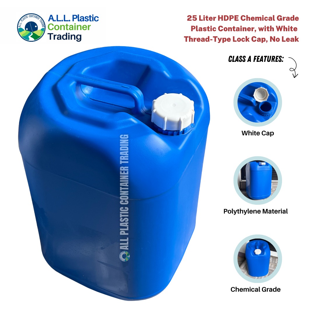 25 Liter Heavy Duty Plastic Container Drum (Chemical Grade) Oil Barrel