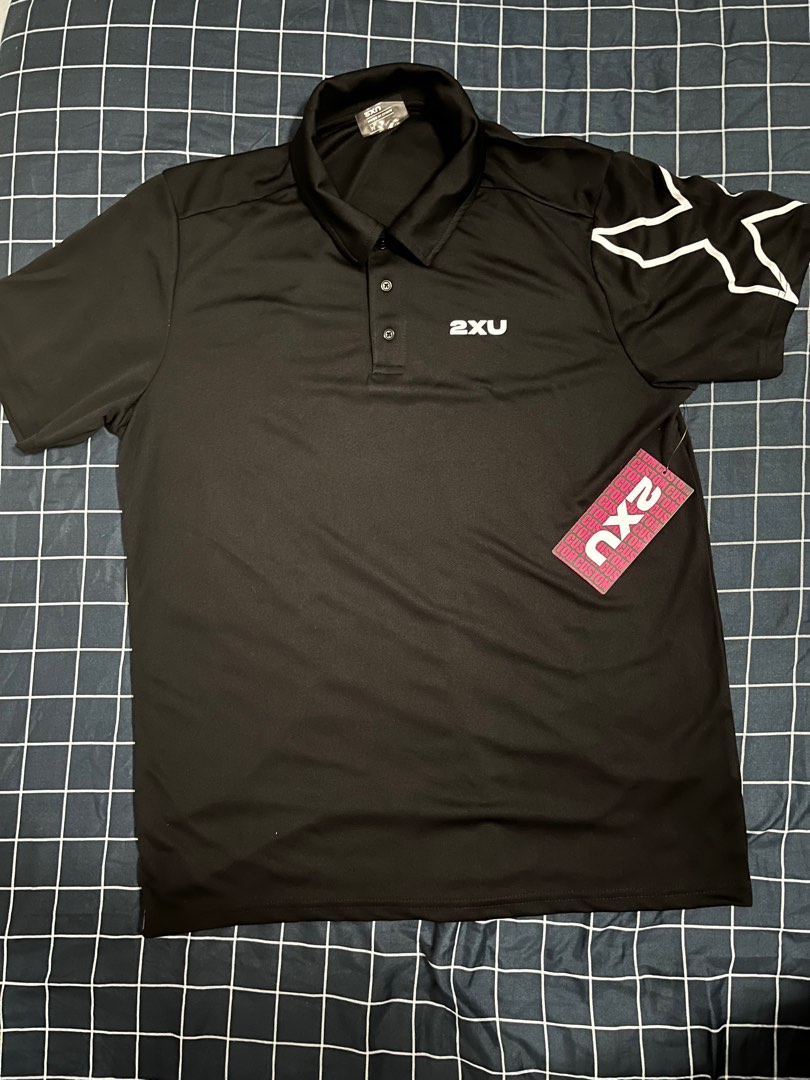 2XU Compression Run Polo Tee (M size), Men's Fashion, Tops & Sets