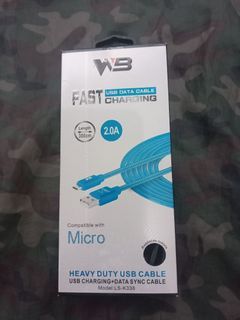 3 Metre USB Mirco Fast Charging Cable/Black Colour