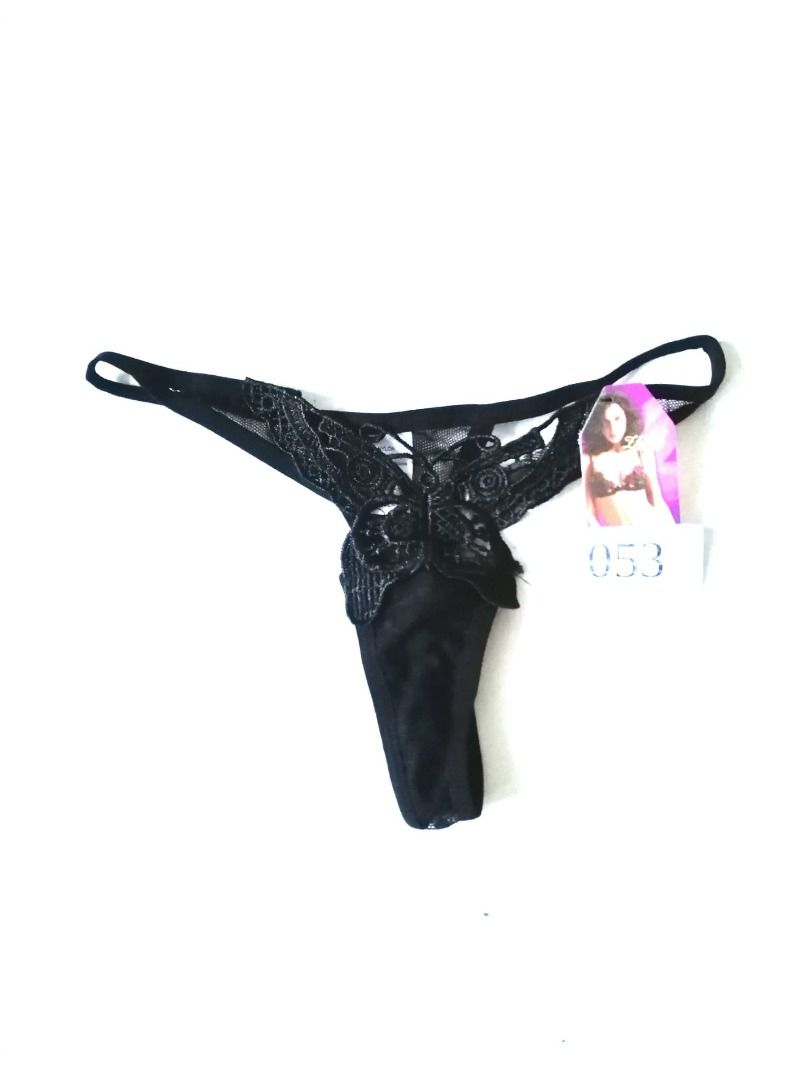 53. Black Butterfly T String Sexy Panty for Lady. Lady Ladies Woman Women Lingerie, Sexy