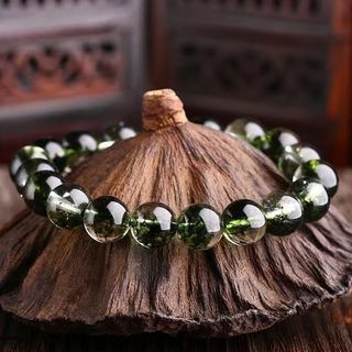 天然水晶 綠幽靈手串 旺事業 正財 聚寶盤