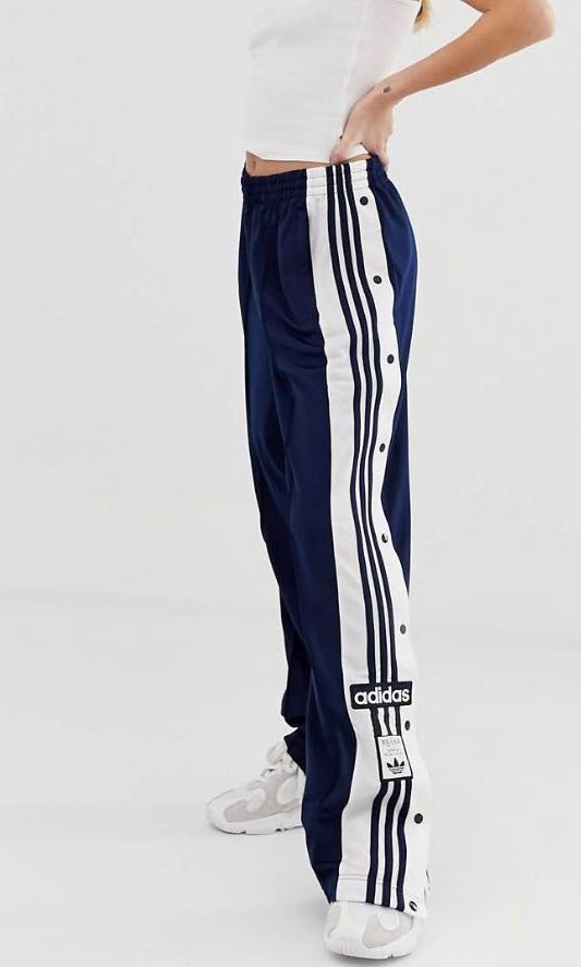 Adidas adibreak snap pants in navy blue, Women's Other on Carousell