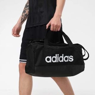 ADIDAS Essentials Logo Duffel Bag Extra Small (25 Liters) - Navy/Black/White, Men's Fashion, Bags, Sling Bags on