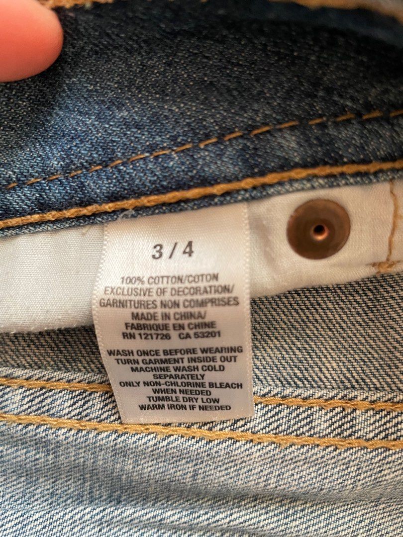 Denim shorts store 3/4