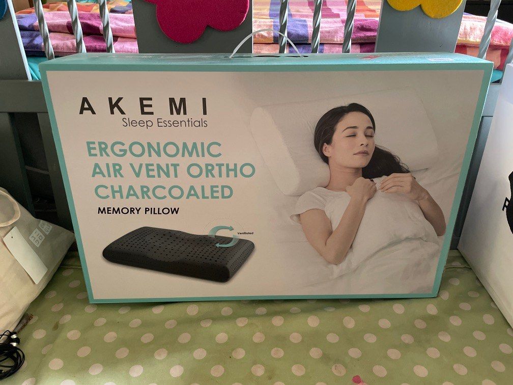Akemi Ergonomic Air Vent Ortho Charcoaled Memory Pillow Furniture