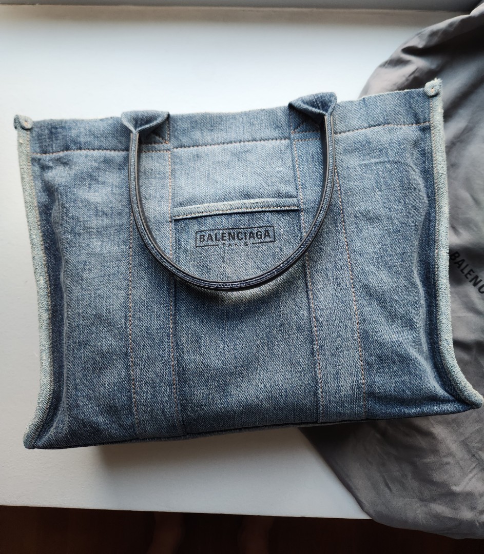 Womens Neo Cagole City Handbag Denim With Rhinestones in Blue  Balenciaga  NL