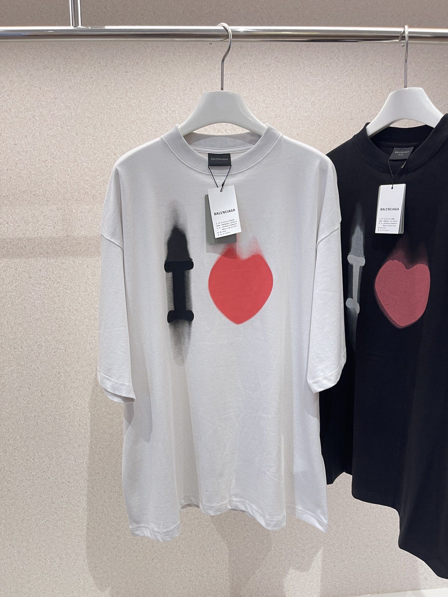 balenciaga heart tee