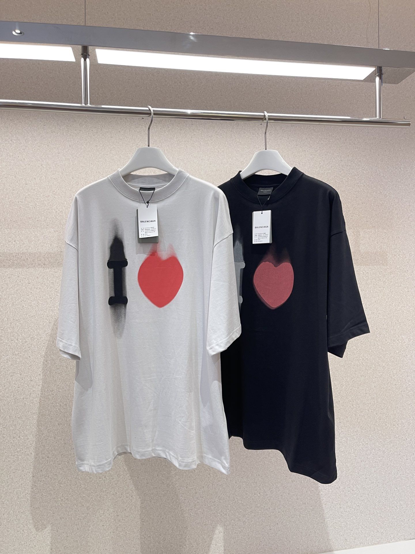 balenciaga heart tee