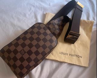 Used Brown Louis Vuitton Brown Damier Ebene Geronimo Waist Sling Bag Mens  Unisex Houston,TX