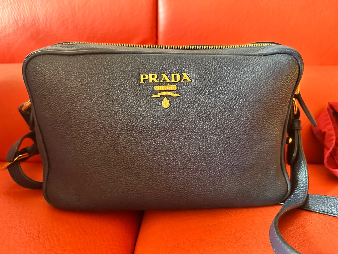 Authentic Prada Camera bag Navy Blue on Carousell