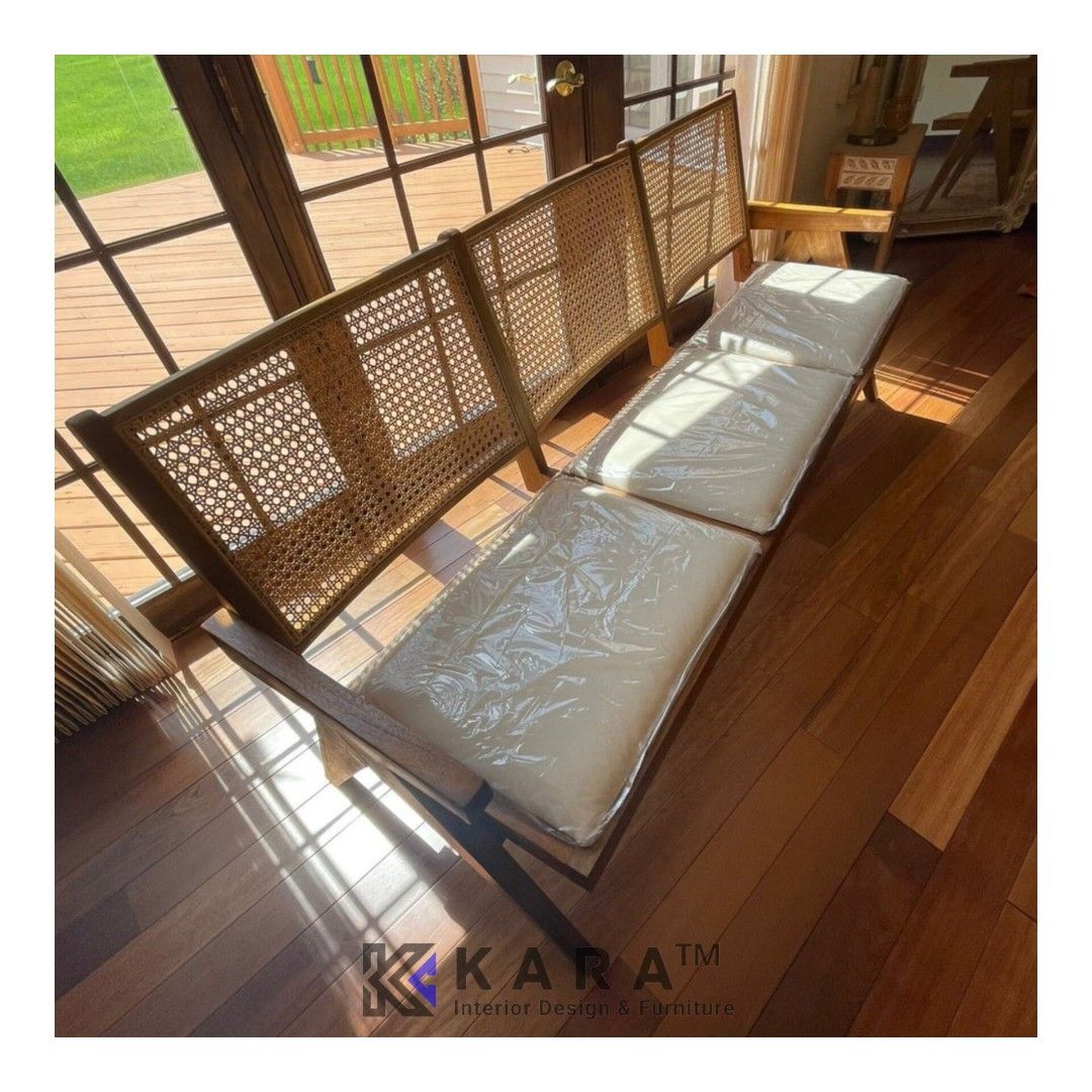 Bangku Santai 3 Seater Anyaman Rotan Bench On Carousell