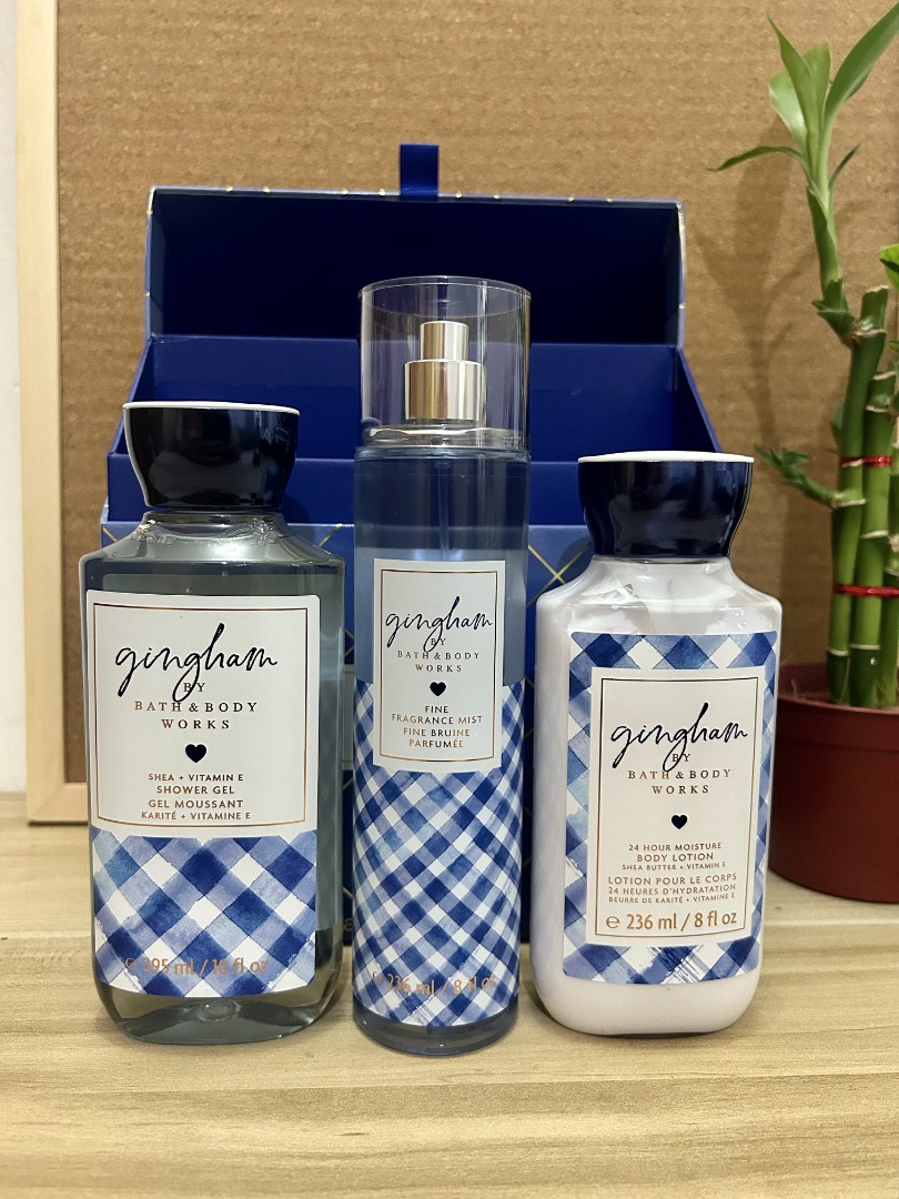 Bath & Body Works Gingham Set of 3 Gift Box on Carousell
