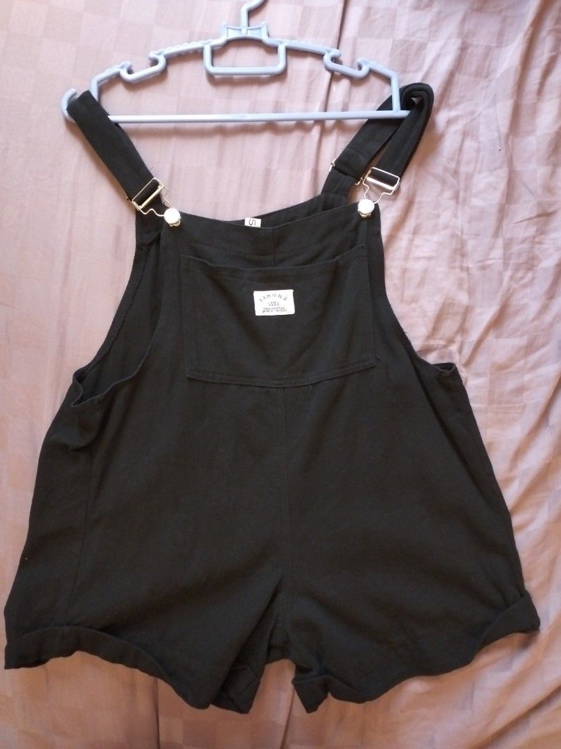 Girls black overall shorts new arrivals