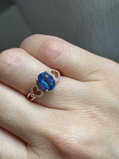 Blue zircon oval ring