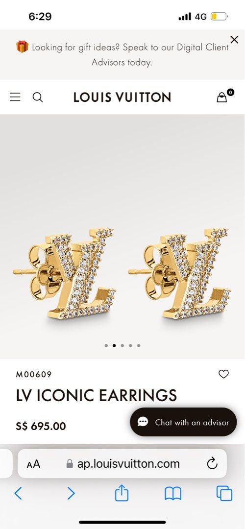 Louis Vuitton Earrings LV Iconic Earrings New With Box Receipt Gold Color  NWT | eBay
