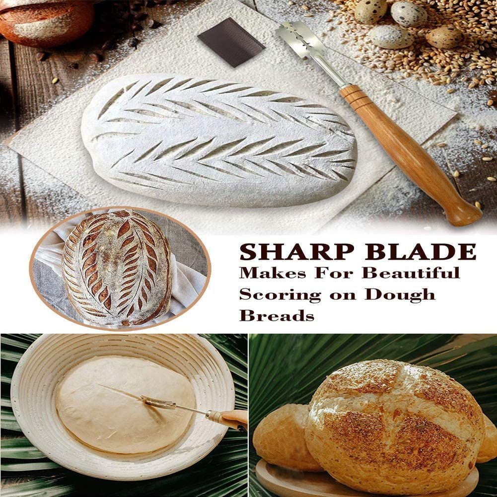 Premium Lame Bread Tool for Bakers, Handcrafted Bread Scoring Knife Lame  with 5 Replaceable Blades, Homemade Pizza, Cake or Bread Lame Cutter Dough  Scoring Tool with Leather Protective Cover