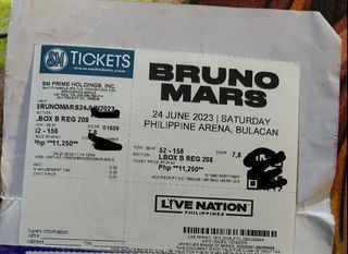 Bruno Mars Ticket