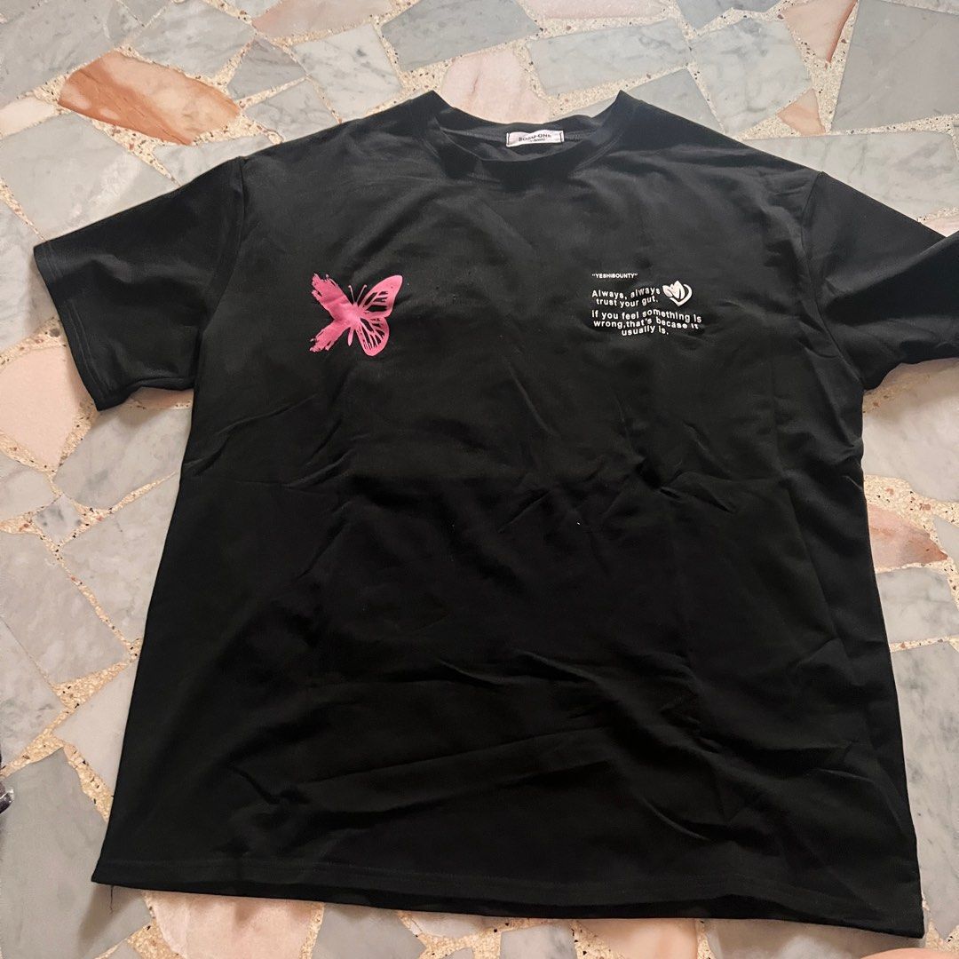 Butterfly oversized tee, Women's Fashion, Tops, Shirts on Carousell