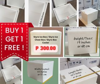 BUY 1 GET 1 Free Styro Box / Styro Ice Box / Styro Ice Chest Box / Styro Box Cooler