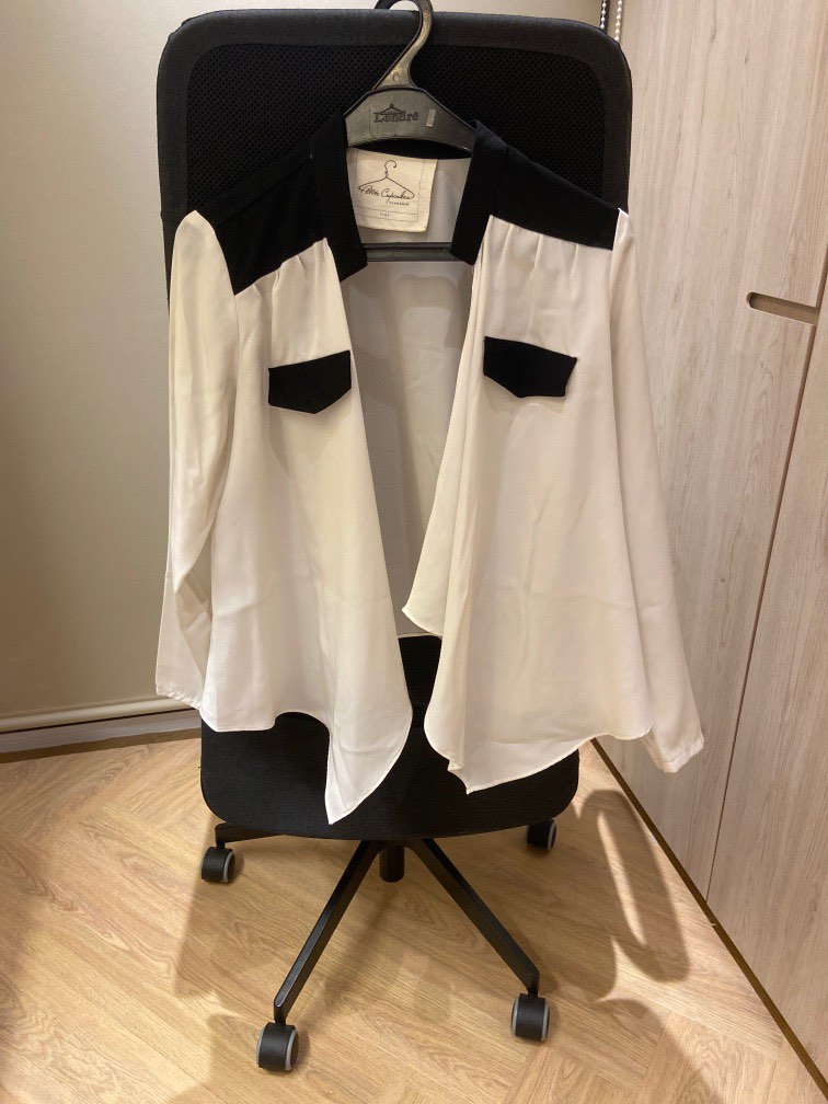 Cardigan Hitam Putih Petite Cupcakes on Carousell
