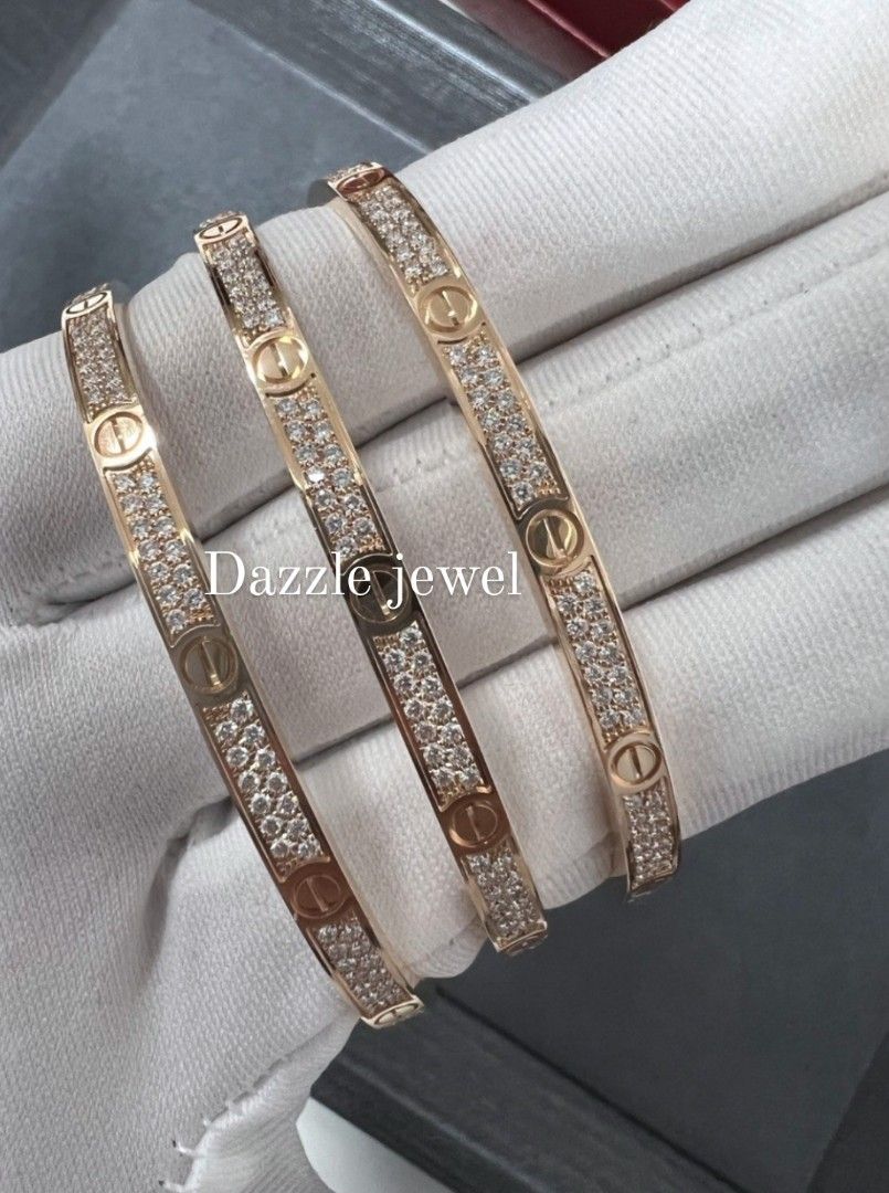 Cartier rose gold hotsell bracelet with diamonds