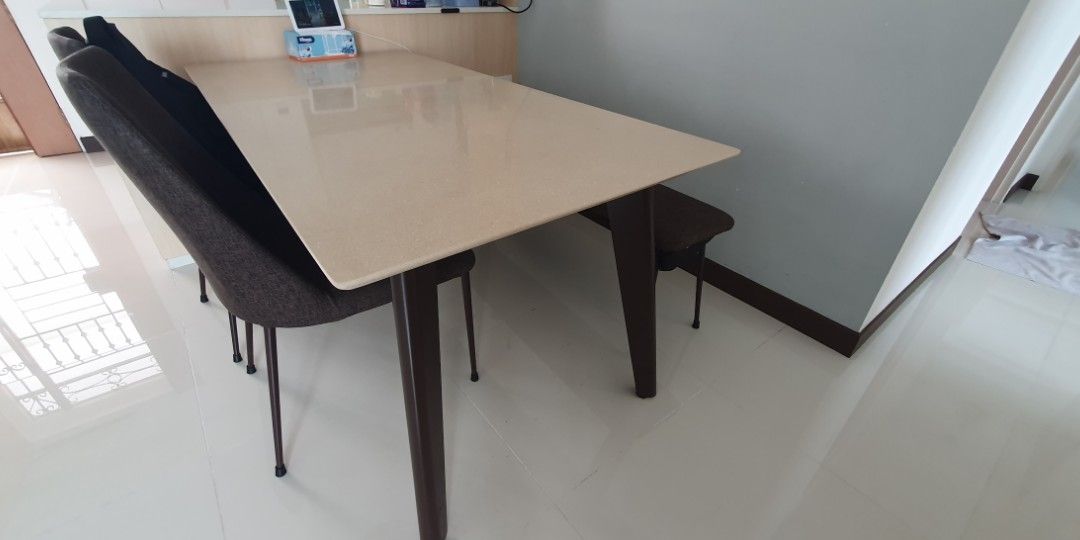 Cellini Kay Quartz Top Dining Table (1.6M) With 2 Henry Chairs And 1