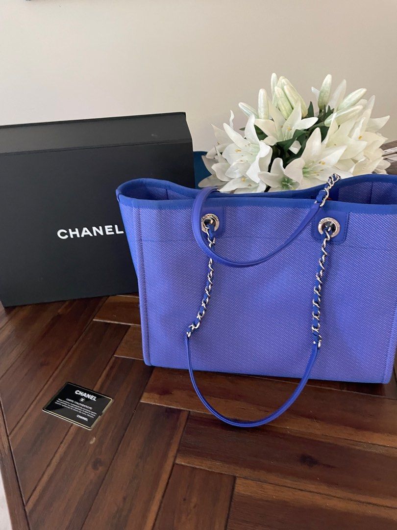 CHANEL Deauville cloth tote bag Luxury Bags Wallets on Carousell