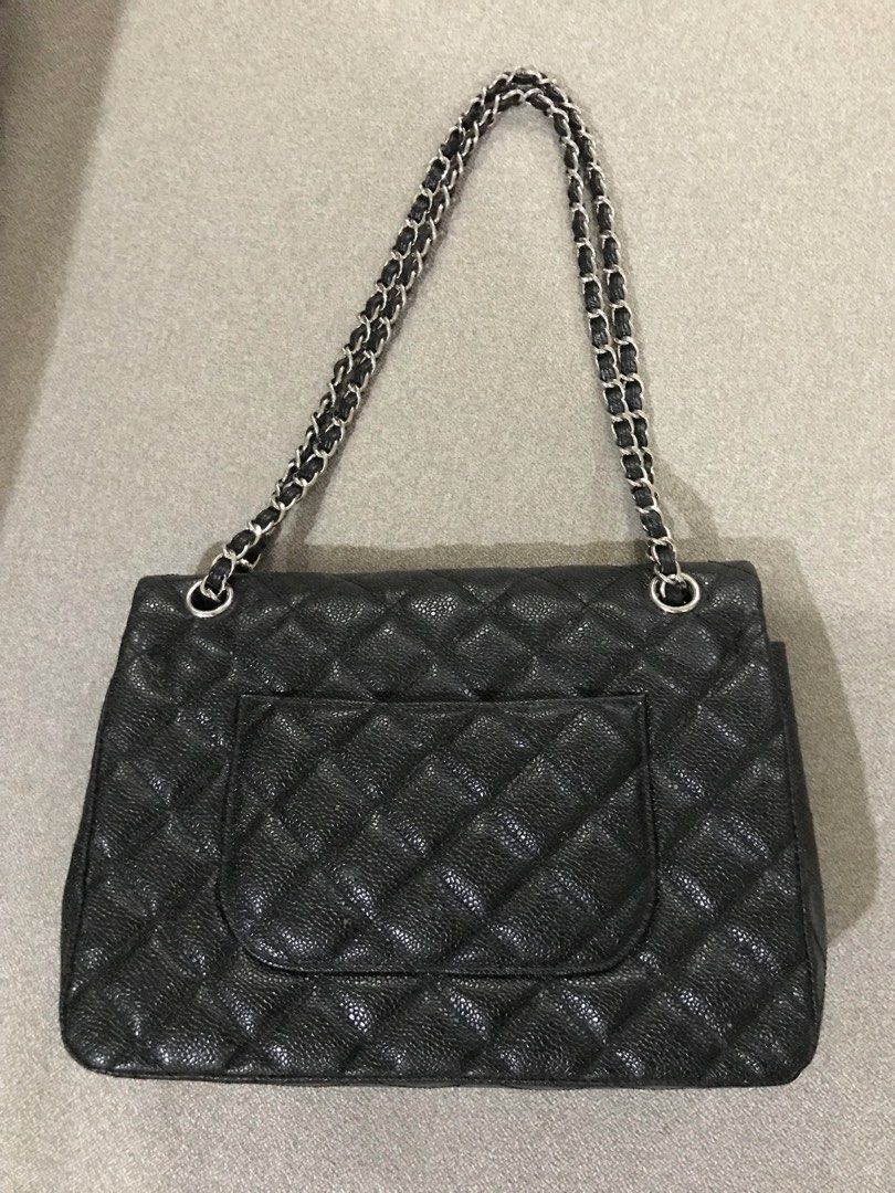 Chanel Double Flap Caviar silver hardware (Category: Luxury Bags & Wallets) located in Cordon. Submitted by lala168 (Listing ID 1235677940, Image 2). Description: Chanel Double Flap Caviar silver hardware ✨with Holosticker ✨100 % Genuine Leather ✨Preloved in excellent condition ✨Bought in japan ✨Super pretty in person what you see is what you get Message me for more pictures Price includes shipping .