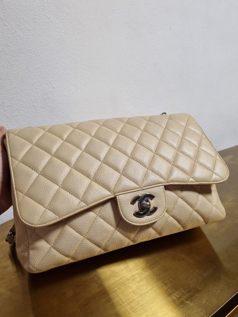 Chanel Jumbo Caviar beige, Luxury, Bags & Wallets on Carousell